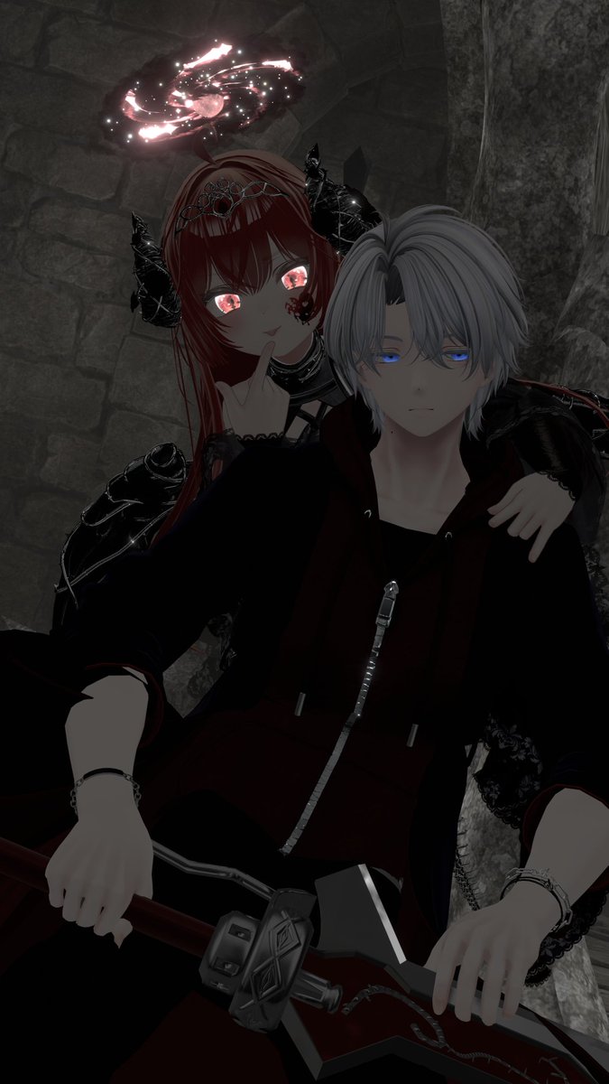VRtibimarisa's tweet photo. 悪魔と悪魔っ娘が手を組んだ！
昨日とってもらっていただいた３枚を https://t.co/CktviVIbp2