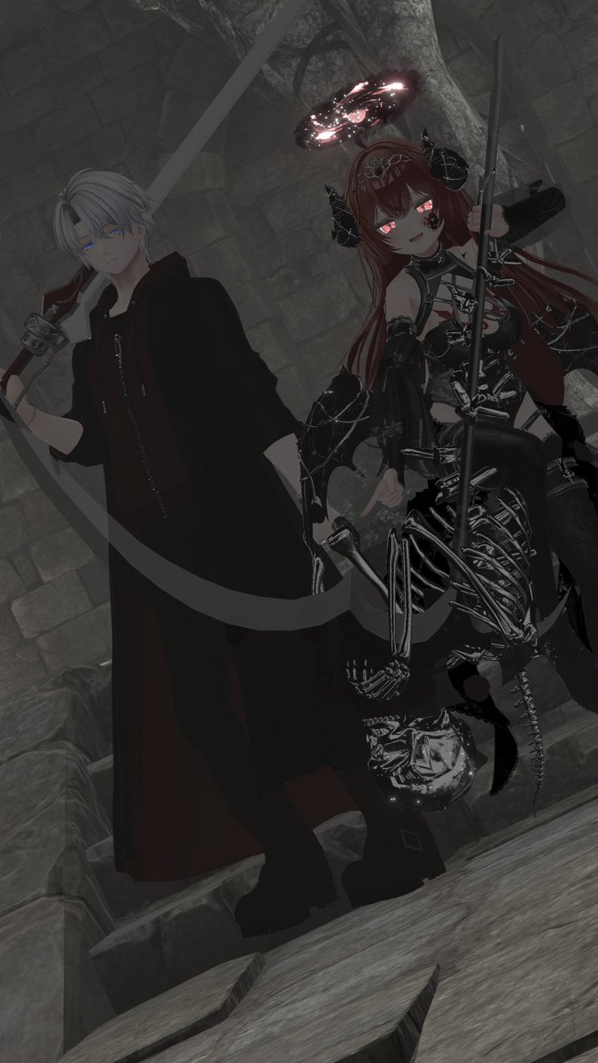 VRtibimarisa's tweet photo. 悪魔と悪魔っ娘が手を組んだ！
昨日とってもらっていただいた３枚を https://t.co/CktviVIbp2