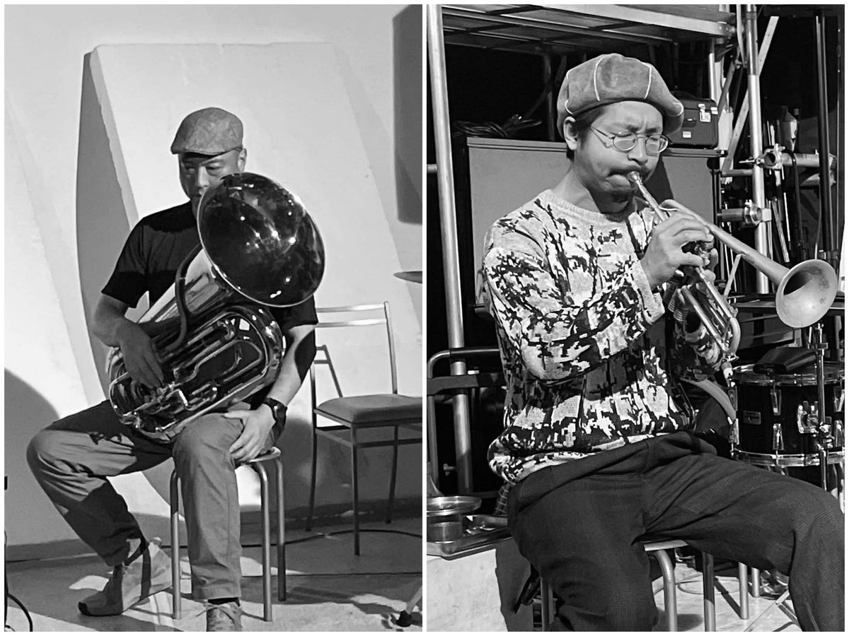 blowbass's tweet photo. 6/22(月)open 19:00 / start 19:30
大阪【靭公園CHOVE CHUVA】
https://t.co/u41iYFRddq
有本羅人trumpet,bass clarinet 高岡大祐tuba
自由料金制+オーダー
BRIGHT MOMENTS、BRASS ADOPTで共演する二人でデュオライブを。この日は曲をいろいろと演奏します。 https://t.co/T5wtiMeXjA