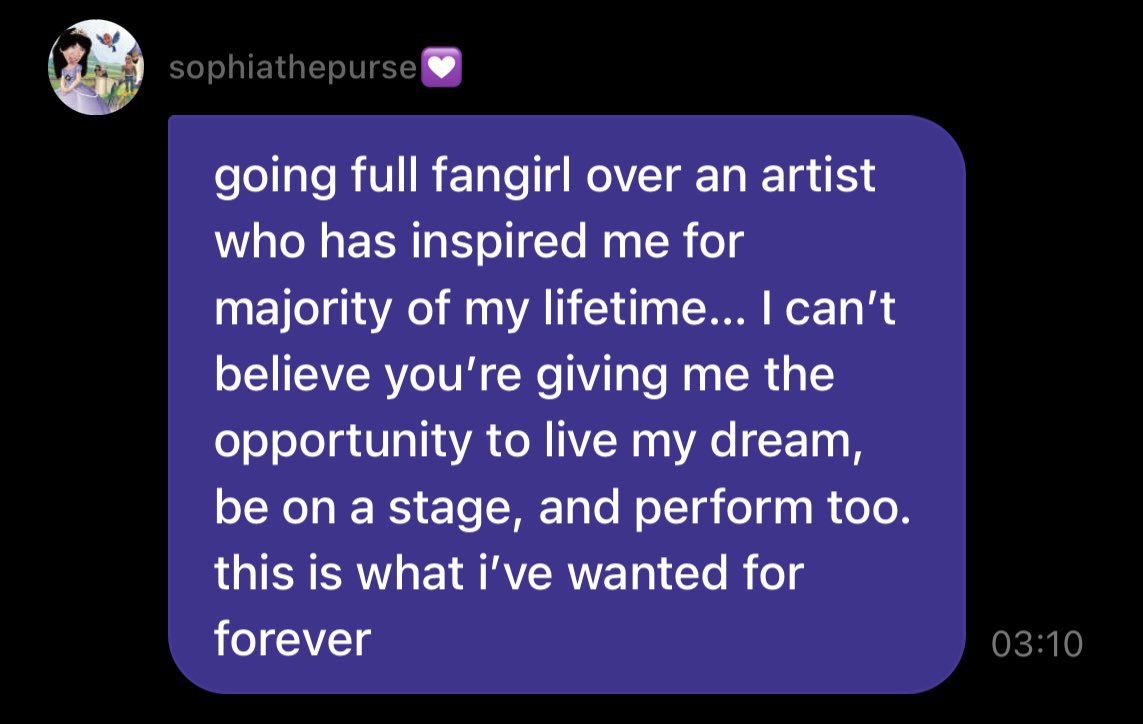 dailylaforteza's tweet photo. the way sophia is literally living her dreams and still thanks us because she thinks we’re the reason she has this opportunity.... i’m crying nobody loves her fans more than her https://t.co/WT8ALqYTe0
