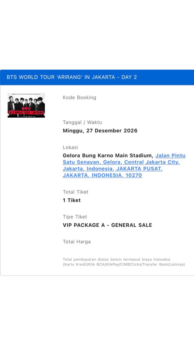 supporterthanos's tweet photo. Open WTT guys! Barangkali ada yang gabisa nonton bangtan di day 3 karena harus kerja, gak dapet libur atau cuti dari atasan. Yuk tukeran sama aku..🥹

WTT yaaa!

Have: VIP A Day 2 (1 tiket), Cat 3 Day 1 (2 tiket)
Want: VIP A/C Day 3 (1 tiket), Cat 3 Day 3
(2 tiket) https://t.co/lwE3kS3sw3