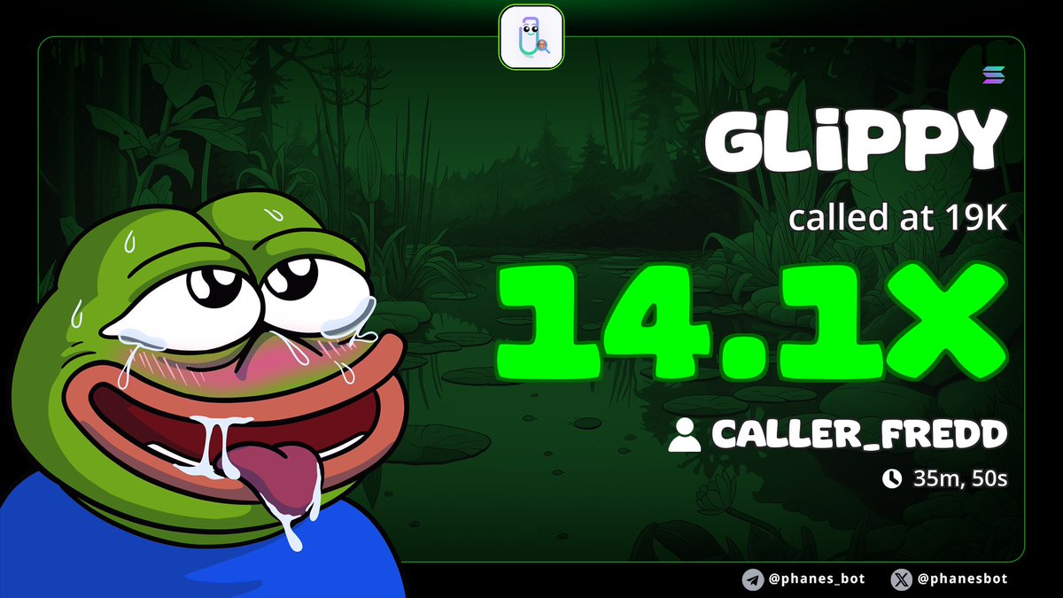 caller_fredd9's tweet photo. 14.1x on my TG call on $GLIPPY

Early ca always on TG group 

Join our VIP group to get early alpha calls on trending memecoins before they take off 

5NgDxD1en3YXvS9amAtgb15nc4oRfuGxomcAfu4wpump

Dm now let's get you started 
https://t.co/1vbymjDoHx

#memecoin #solana #degen https://t.co/E5Kpl5Ipr9