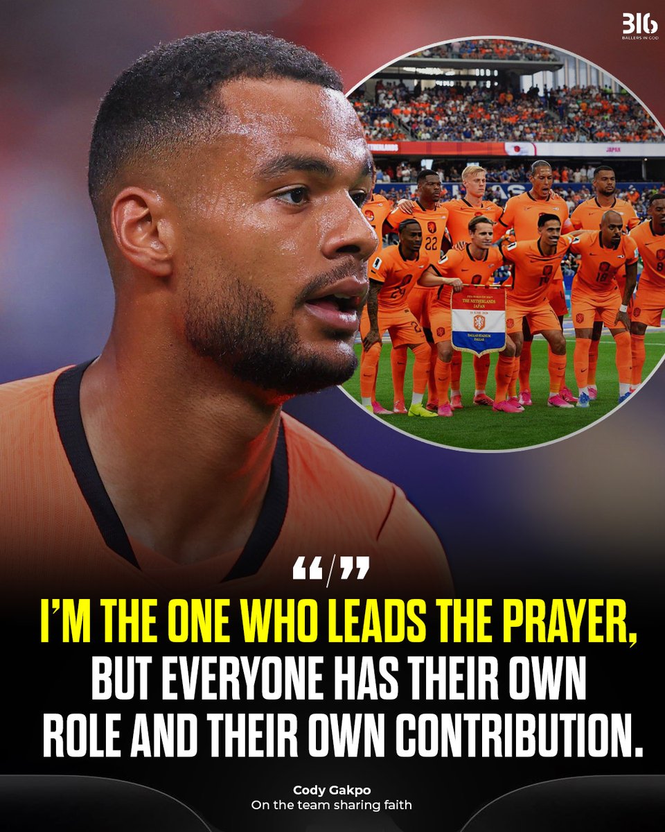 BallersinGod's tweet photo. Cody Gakpo:  "There are twelve of us. We often end up in conversations about faith and pray together." "I'm the one who leads the prayer, but everyone has their own role and their own contribution." https://t.co/gF53tZmxyY
