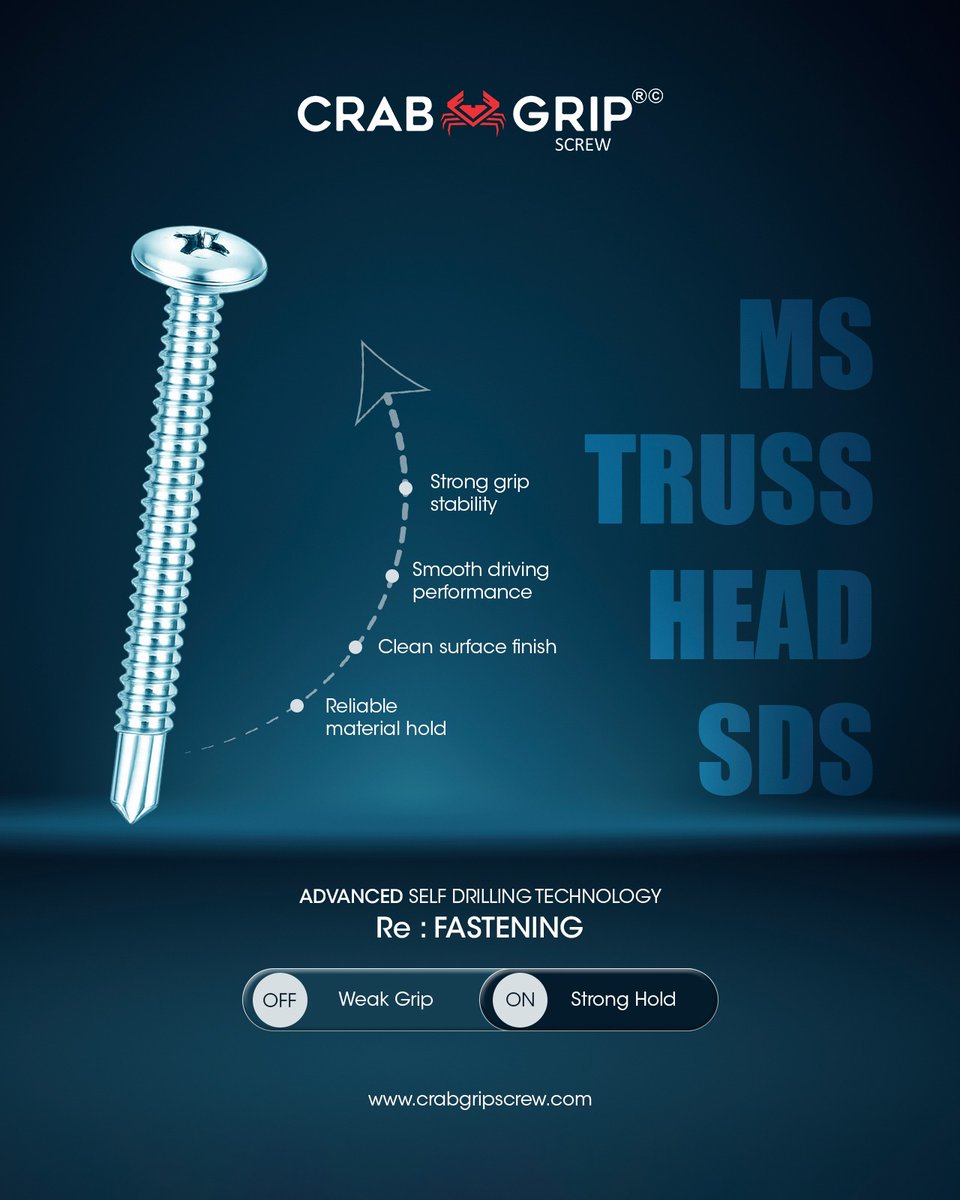 ihsndigital's tweet photo. For Inquiry via WhatsApp: https://t.co/JAeGBJ4PDp

MS Truss Head SDS

CRAB GRIP LIMITED
Contact.: +91 99099 97000

Instagram: https://t.co/b559KoyfIH
Web: https://t.co/tFV11cJ8gk
.
.
.
#SelfDrillingScrew #FasteningSolutions #Screw #ScrewManufacturer #CrabGripScrew #ihsndigital https://t.co/lgBAIpssMY