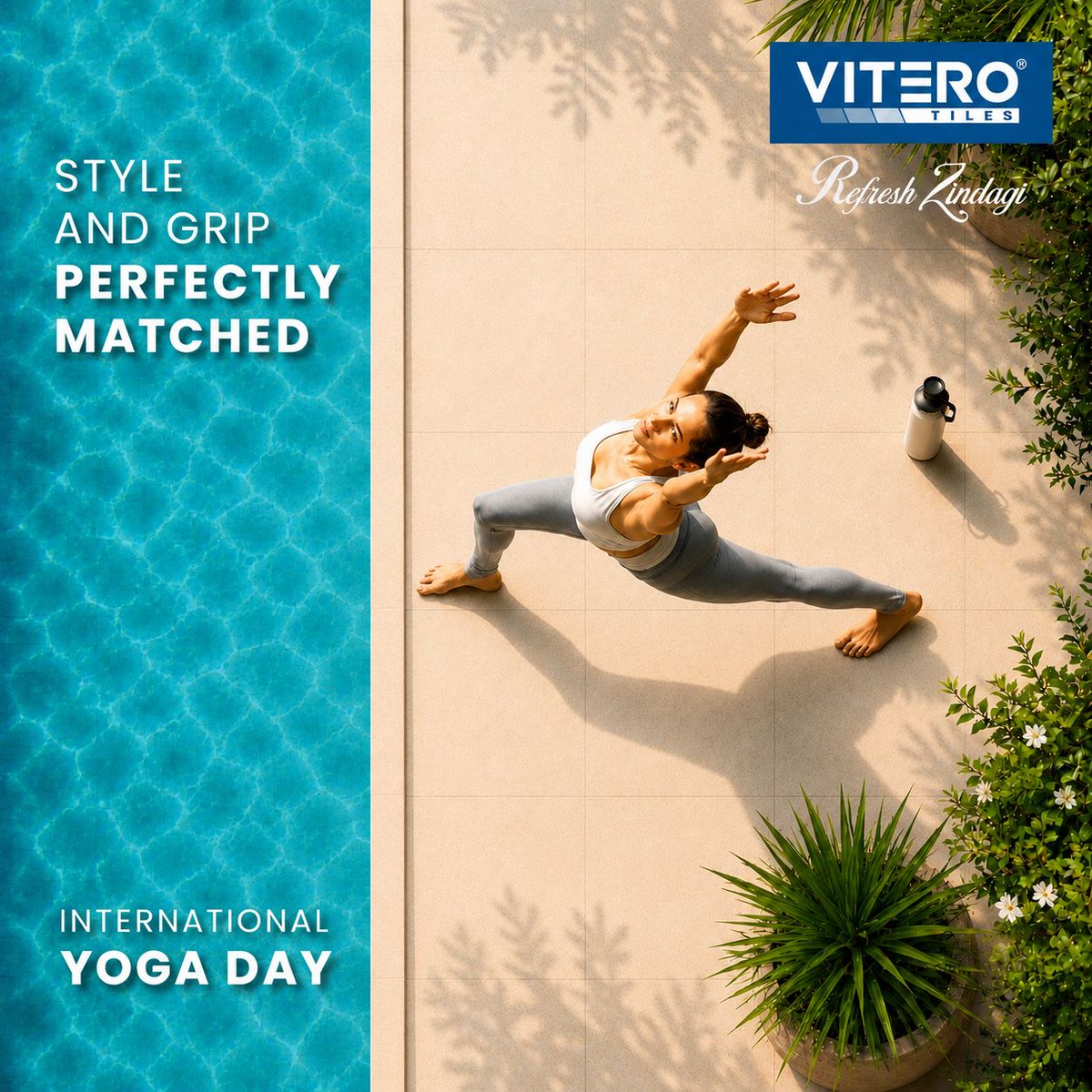 ViteroTiles's tweet photo. Yoga combines calmness with activity. A concept well understood at Vitero Tiles. For design, durability and suitability that complement your lifestyle, choose from a wide range of outdoor tiles.

#ViteroTiles #RefreshZindagi #YogaDay #InternationalYogaDay https://t.co/TPKTd9auDZ