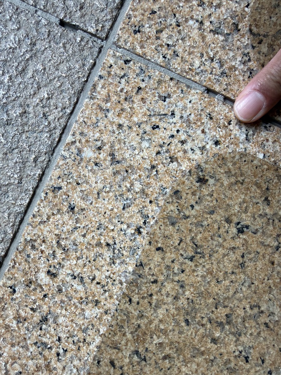 aichi_granite's tweet photo. 茨城県自然博物館エントランスホール床の石材は「ナミビアイエロー」。ナミビア産花崗岩。 #茨城県自然博物館 #街の中で見つかるすごい石 #街角地質学 https://t.co/1H6GcsFSrv