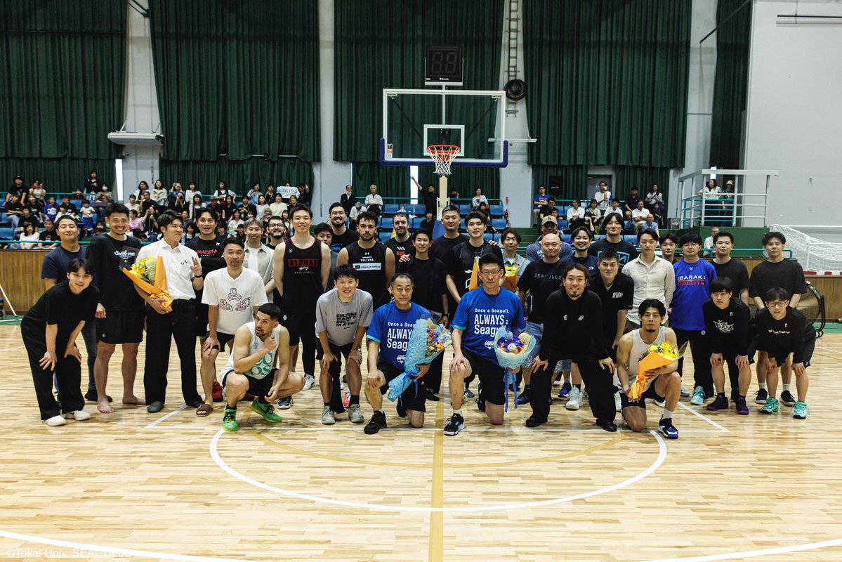 TOKAI_SEAGULLS_'s tweet photo. 【試合情報】
OB戦2026

東海大学　７１ ー ４８　OB (GOLDEN SEAGULLS)

たくさんのご来場とご声援ありがとうございました！

#TokaiSEAGULLS
#大学バスケ https://t.co/Uhc3Nhb6KY