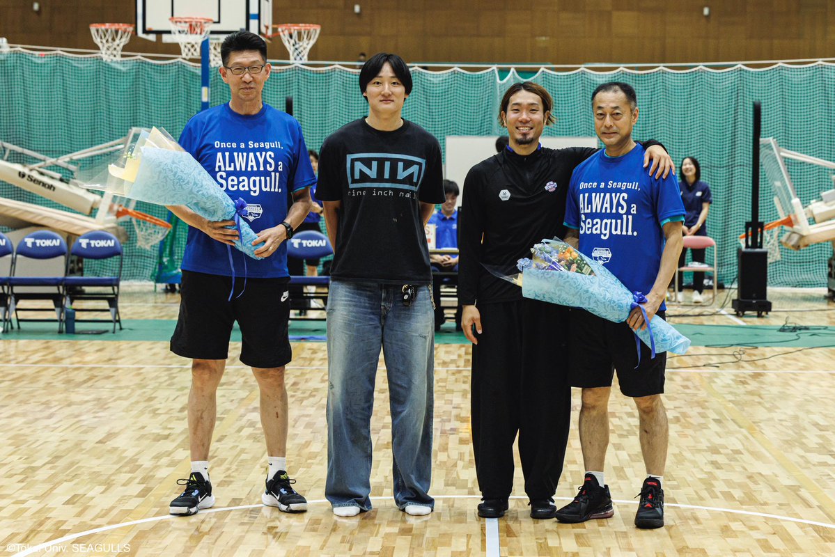 TOKAI_SEAGULLS_'s tweet photo. 【試合情報】
OB戦2026

東海大学　７１ ー ４８　OB (GOLDEN SEAGULLS)

たくさんのご来場とご声援ありがとうございました！

#TokaiSEAGULLS
#大学バスケ https://t.co/Uhc3Nhb6KY