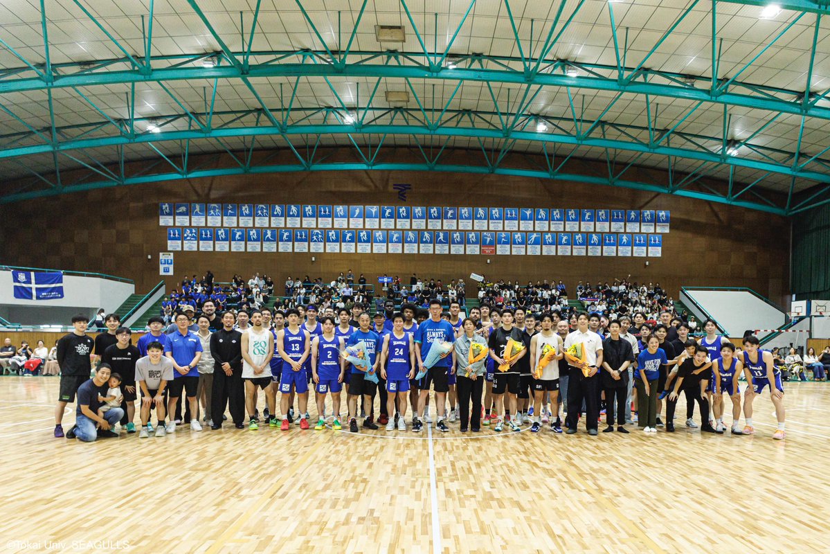 TOKAI_SEAGULLS_'s tweet photo. 【試合情報】
OB戦2026

東海大学　７１ ー ４８　OB (GOLDEN SEAGULLS)

たくさんのご来場とご声援ありがとうございました！

#TokaiSEAGULLS
#大学バスケ https://t.co/Uhc3Nhb6KY