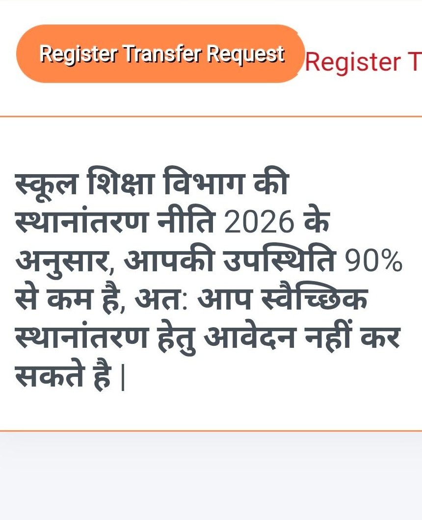 Manish_SGR1's tweet photo. मध्य प्रदेश ट्रासंफर पॉलिसी की जितनी तारीफ की जाए कम हैं।

जनगणना में ड्यूटी लगी है तो आप ट्रांसफर के लिए आवदेन नहीं कर पाएंगे।

हमारे शिक्षक ऐप पर 90% से कम उपस्थिति है तो भी नहीं कर पाएंगे आवेदन।

2021 से 2025 तक नियुक्त होने वाले शिक्षक सिर्फ एक्सिलेंस, मॉडल, ओर सांदीपनी स्कॉलो में ही आवदेन कर पाएंगे।

ओर जिनके आवदेन हो भी रहे हैं वो अन्य जिले में नहीं डाल सकतें हैं 

माननीय शिक्षा मंत्री @udaypratapmp जी ये कैसी पॉलिसी हैं।

@pushpendra157 @rahulreporter4 
@Zeenewskk @MPTakOfficial 
@INCMP @BJP4MP