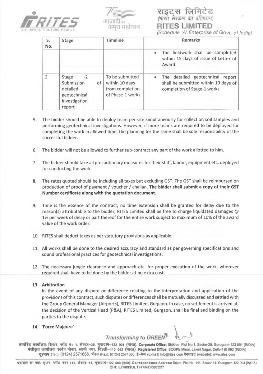 BhagalpurIndex's tweet photo. RITES Limited has invited quotations for Geotechnical Investigations of the proposed Greenfield Airports at Ajgaibinath Dham (Bhagalpur) and Sonpur (Saran). https://t.co/j6KsWqhb7k