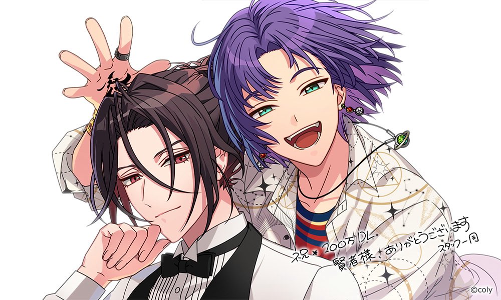 sintadesu_'s tweet photo. 記念絵の幼馴染と愛憎、白背景キャラドーンでなんとなく形式が似てるけど平均年齢は違いすぎでおもろい https://t.co/H6LDtwCitW