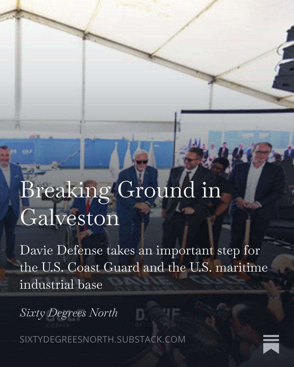 PeterRybski's tweet photo. https://t.co/oOWICguxb4
On June 1, Davie Defense broke ground on its planned infrastructure improvements (up to $1 billion) at Gulf Copper in Galveston and Port Artur, TX.

This is more than just the start of infrastructure improvements, as the local economy is already stepping up and providing funds for worker training and additional facilities to support Gulf Copper and further maritime investment.

The first phase of the infrastructure work at Gulf Copper is scheduled to wrap up in early 2028, when production work will begin on the Arctic Security Cutters that will be “Born on the Island.”

Meanwhile, production on the two Finnish built ASCs will begin at Gulf Copper’s sister shipyards very soon.

Momentum is building!

All the Best,
PGR
