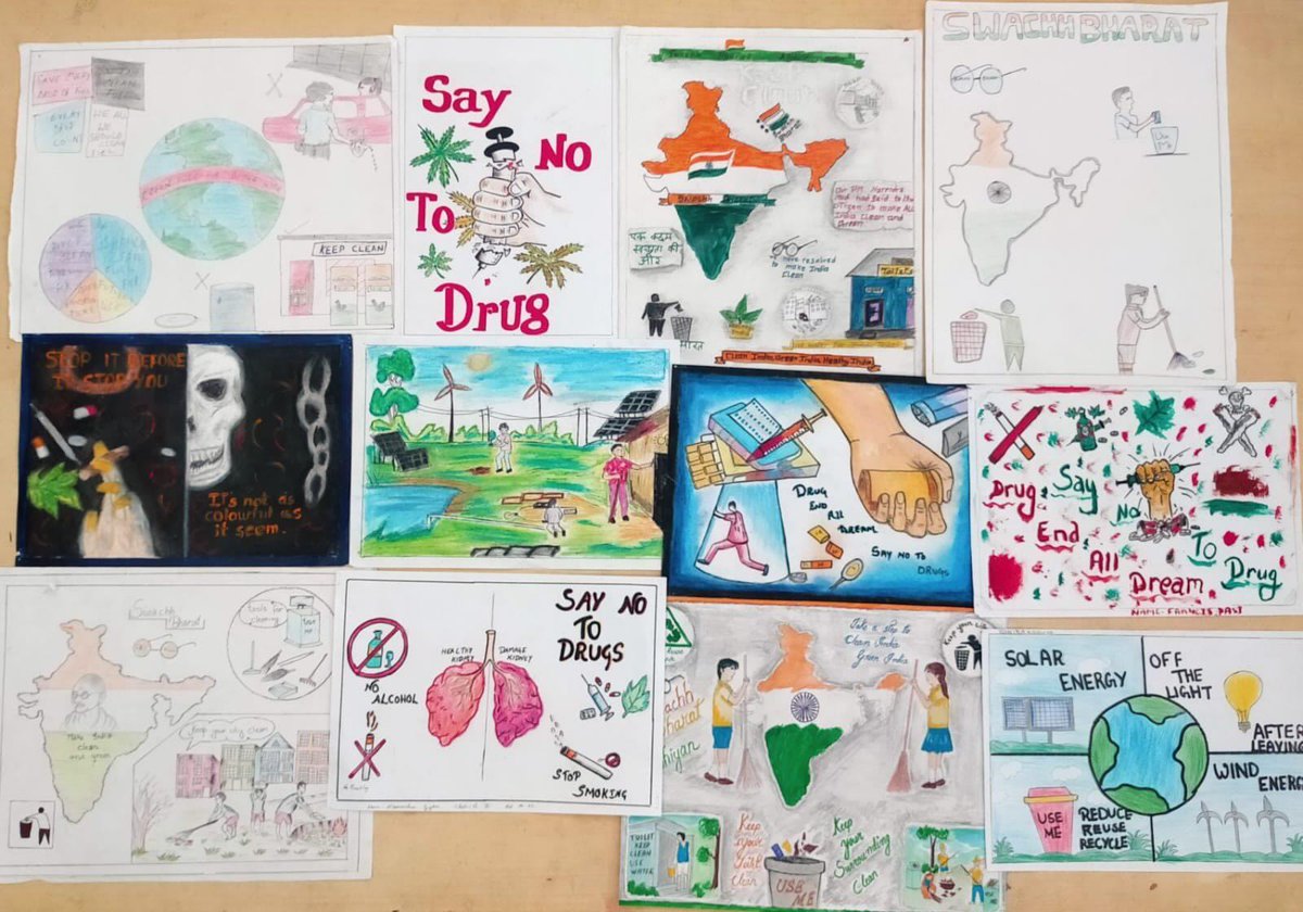CBCShillong's tweet photo. CBC Shillong also organized an Art Competition as part of the Special Publicity Programme under the banner Nasha Mukt Bharat, Swachhata Hi Seva &amp; Ek Ped Maa Ke Naam at PM SHRI JNV Mukhla, West Jaintia Hills District today

The main program will be held on the 22.06.2026

@CBC_MIB https://t.co/5csSd8mMME