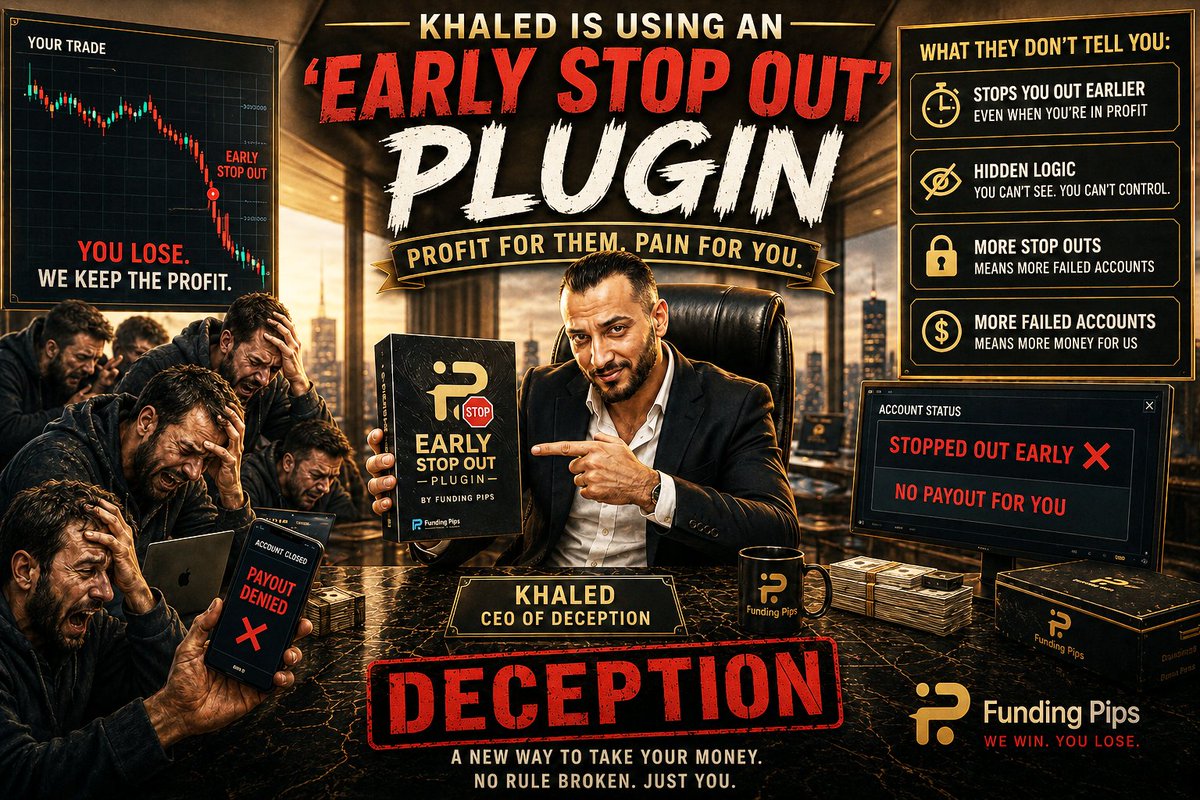 propwarzx's tweet photo. 🚨 Insiders at @fundingpips have now confirmed that Khaled is officially using an "Early Stop Out Plugin" to breach thousands of trader accounts before they reach actual DD levels

This follows numerous complaints from traders reporting the exact same issue, with Avikk just gaslighting them in response @avikkfp

This issue is isolated to Funding Pips. With sales down 50%, Khaled is having to come up with new, increasingly sneaky ways to ban traders 

See comments for proof 👇