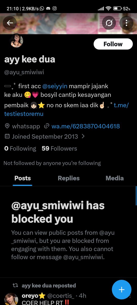 imchaerii's tweet photo. penipuuu @ayu_smiwiwi 
aku beli capcut pro dan langsung kubayar krn lagi butuh cepet buat tugas kuliah, kakaknya bilang diproses tapi sampe skrng gada kabar dan aku diblock. maaf ya ka nyari duit ga halal kyk gitu pasti dapet balesannya

#zonauangㅤ #zonajajan https://t.co/CUvZXFtIki
