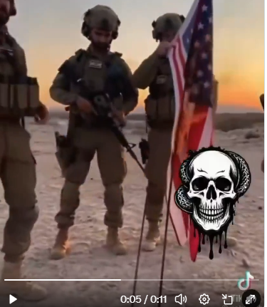 BlazerB1224's tweet photo. @ShaykhSulaiman It amounts to this. IDF soldiers burning an American flag. https://t.co/qsfeTROpYN