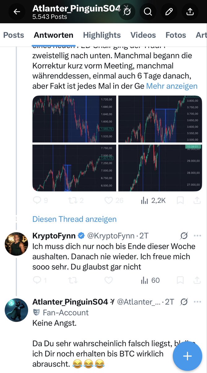 Atlanter_KASFAN's tweet photo. Kaum hat @KryptoFynn mit seiner 💯 sichereren Vorhersage von $BTC auf 45K komplett falsch gelegen, blockt er die User, die ihm von Anfang das mitgeteilt haben. Das ist sehr sehr armselig.

Macht Euch Euer eigenes Bild von solchen Akteuren und entfolgt so schnell Ihr könnt. https://t.co/khDMrvQeSG