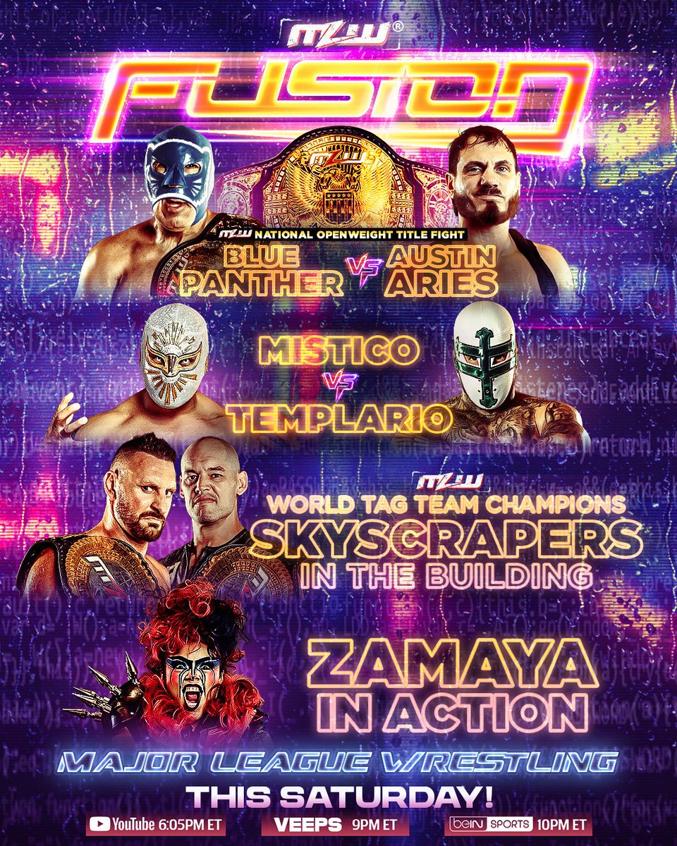 MatthewLopez66's tweet photo. @MLW with a 2 hour episode of Fusion starting at 6 pm #MLWFusion https://t.co/xXuSAX7f27