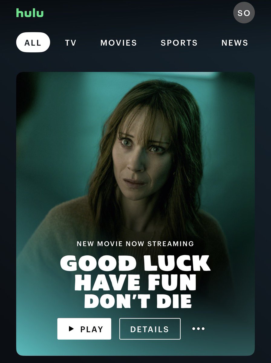 SonnyBunch's tweet photo. GOOD LUCK, HAVE FUN, DON’T DIE is streaming for free now on Hulu. I liked it quite a bit; you should check it out. If for no other reason than Sam Rockwell’s epic opening monologue. https://t.co/8p384FNTUg