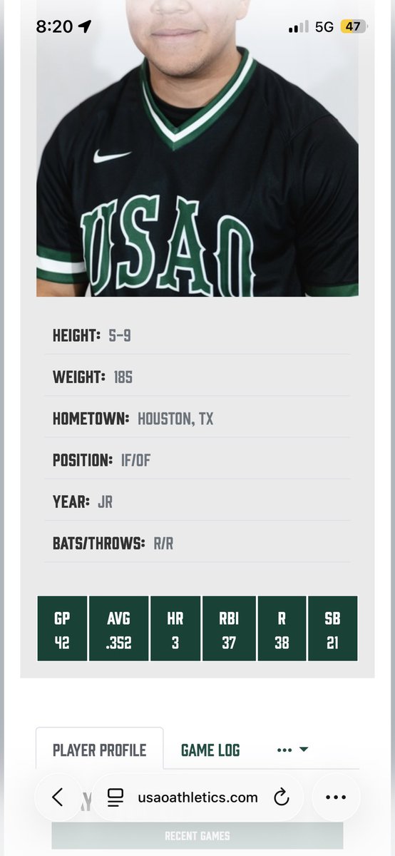 A_Camacho23's tweet photo. OF looking for a new home for the fall with one year of eligibility left. Looking for NAIA or NCAA.
2026 Spring at USAO NAIA in the Sooner Athletic conference.
PA:172
AB:128
avg: .352
obp: .509
hr:3
rbi:37
R:38
sb: 21/22
BB/K: 24/12K
HBP:18 https://t.co/dutYHxm9yR
