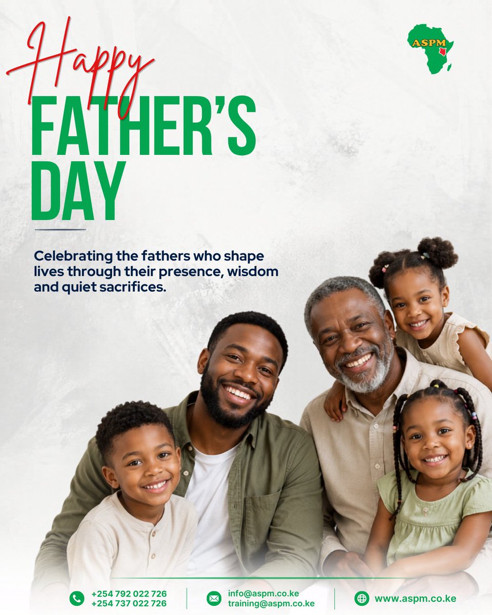 aspm_ke's tweet photo. Today we celebrate the fathers and father figures whose love, wisdom, and quiet sacrifices shape lives every day.

Thank you for showing up, guiding, and making a difference where it matters most.

Happy Father's Day! 💚

#FathersDay #HappyFathersDay #ASPM https://t.co/lLAkY8LL9T