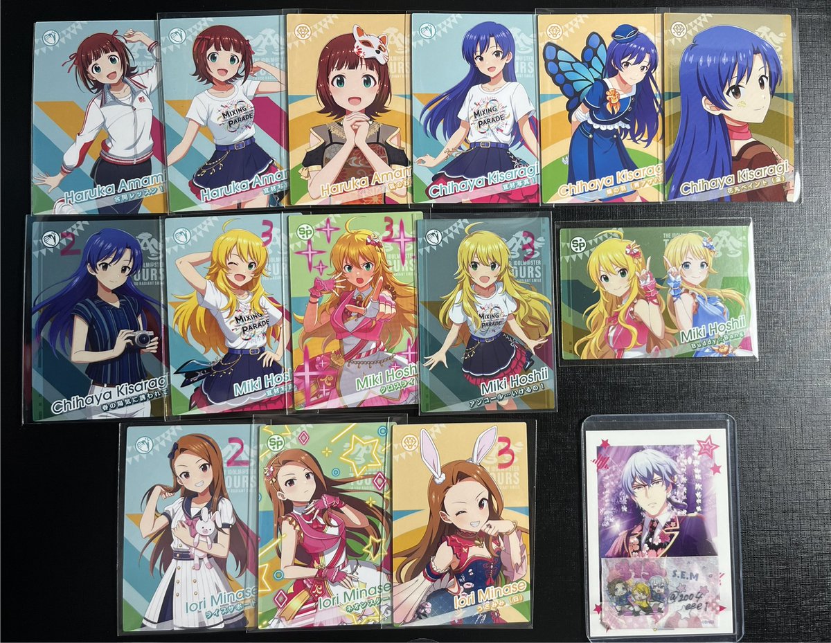2004eee1's tweet photo. 【交換･譲渡】 アイドルマスターTOURS ツアマス 

(譲)春香 千早 美希 伊織 卯月 凛 未央 未来  静香  伊吹翼 瑞希 輝  薫 柏木翼 真乃 灯織 めぐる 果穂 咲季 手毬 ことね

(求)6枚目参照

できるだけ纏めてお取引希望

検索よりお気軽にお声掛けください！ https://t.co/C8Yz5tPpvZ