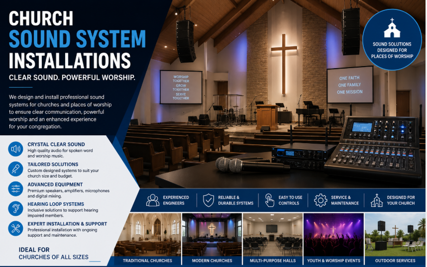 definitionavuk's tweet photo. Professional Church Sound System Installations from Definition Audio.

Looking to upgrade your church or place of worship or village hall.
Our specialist Church Audio Installation team can provide you with a complete audio installation solution from start to finish.

✅ Carefully positioned loudspeakers for even sound coverage
✅ Lectern microphones for readings and announcements
✅ Multi-channel PA mixers with multiple microphone inputs
✅ Projection systems and screens for presentations and events
✅ Induction loop hearing systems to support hearing-aid users
✅ Shotgun microphones to capture choir & congregation vocals

https://t.co/qWBHU1KUfN

#leeds #harrogate #wakefield #doncaster #york #sheffield #barnsley #Huddersfield #hull #yorkshire #ripon #halifax