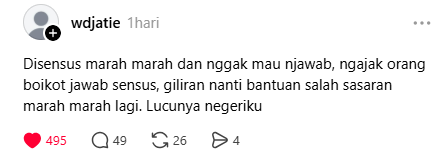 GuitarsCute's tweet photo. terus nanti bilangnya saya ga merasa di survei padahal pas didata ngusir dan marahin petugas bps nya https://t.co/UZcOX2UVG0