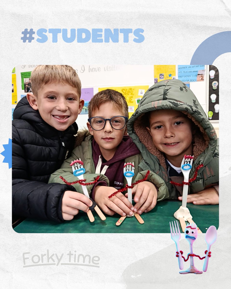 AlephSchool's tweet photo. 🔹Nuestros students de Kinder y Kids 1B estuvieron manos a la obra creando su propio Forky 🍴 Well done, little artists!👏🏻 https://t.co/yjWBEmr3ux