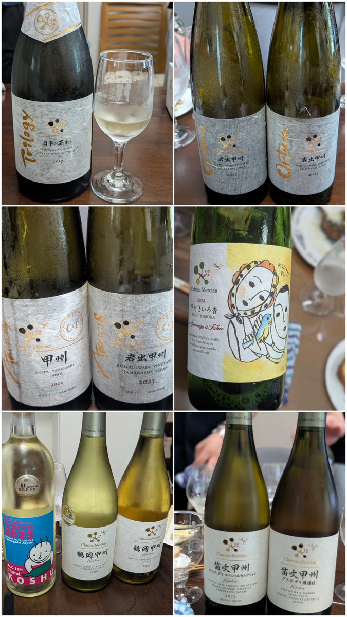 M49827019's tweet photo. ワイン仲間のご自宅にお招き頂き、メルシャン甲州会🥂
贅沢にVt.違いや畠違いの飲み比べ。甲州ばかりで違いが分かるのかな？なんて思っていたけど、不思議な位それぞれ違って
面白かった😲そしてそれぞれが美味しい✨手料理も最高で、久しぶりにたくさん食べた！貴重な会に呼んで頂き感謝🫶 https://t.co/SzaZJp3DxM