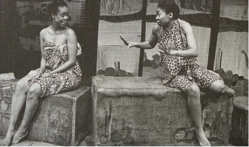 HistorySAZAR's tweet photo. Have you seen Zandile? with Thembi Mtshali (left) and Gcina Mhlophe at the Market Theatre in Johannesburg, 1987. Credit: Ruphin Coudyzer https://t.co/SAmiBZRNJ0