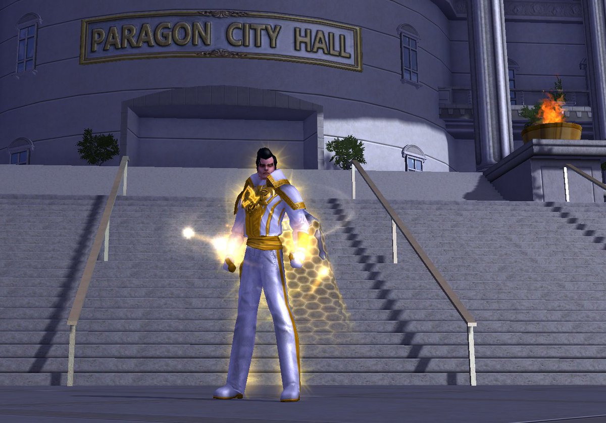 lee_allred's tweet photo. Taking the day off for some summer #CityOfHeroes #LeesureTime. My flame-throwing Elvis impersonator has a hot tip on crime and I'd be nothing but a hound dog if I kept him from hurling his hunka-hunka burning love for justice!
#ElivsHasLeftTheBuilding
#LeeHasLeftHisWritingDesk https://t.co/izWjXz96VW