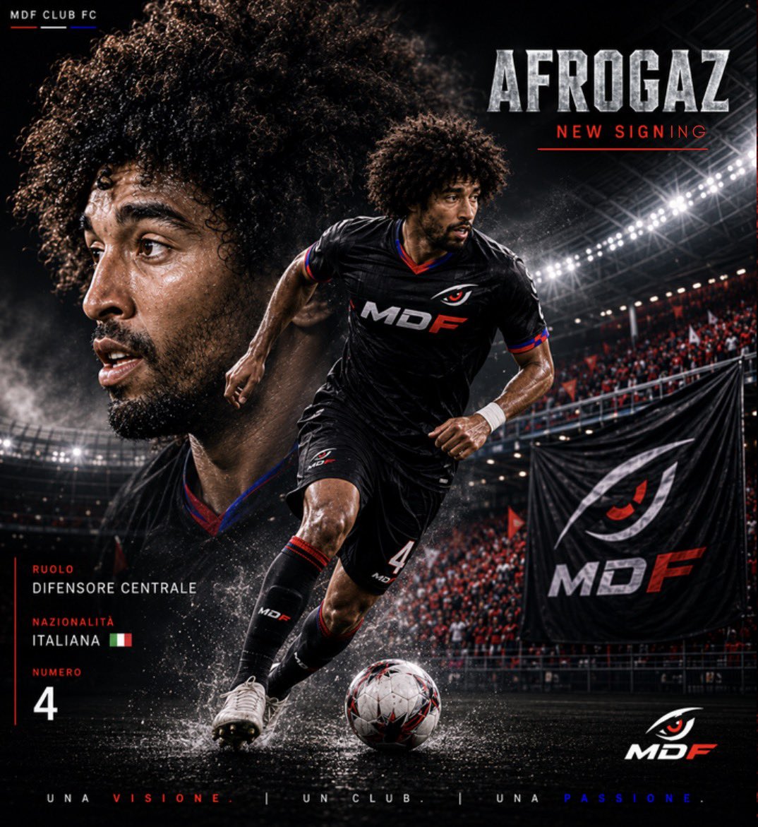 MDFCLUBFC's tweet photo. 🔴🔵 𝗡𝗘𝗪 𝗦𝗜𝗚𝗡𝗜𝗡𝗚

Un nuovo Difensore entra a far parte del progetto MDF.

✍️ @afrogaz 

Benvenuto in squadra. ❤️💙

#MDF #NewSigning #FC26 #ProClubs https://t.co/Ejc8KKKv6a