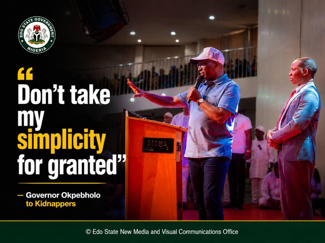 OhensKingsley's tweet photo. *“DON’T TAKE MY SIMPLICITY FOR GRANTED” — Governor Monday Okpebholo*

#MondayOkpebholo
#PracticalGovernance
#SecureEdo
#SHINEagenda
#ANewEdoHasRisen

(c) Edo New Media Office

https://t.co/H2JB1CfM8O https://t.co/iGHhFZZWBc
