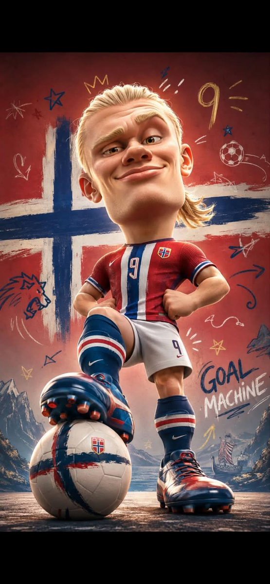 kingofdairyque's tweet photo. GPT IMAGE 2 on @Buzzy_now_AI 

Full body caricature of a famous male football player with oversized head, exaggerated facial features, big expressive eyes, prominent nose, well-groomed beard, confident smirk, wearing Argentina national team jersey with light blue and white vertical stripes, number 10 on chest and black shorts with number 10, one foot resting on a football, other hand on hip, muscular arms with tattoos visible, wearing white and gold football boots with number 10, dynamic low angle shot, 3D Pixar style render, vibrant digital painting, background with Argentina flag colors light blue and white, Sun of May symbol, hand-drawn doodles, stars, arrows, football sketches, World Cup trophy illustration, textured paint effect, dramatic lighting, ultra-detailed, 8K resolution, playful energetic mood, sports poster aesthetic
