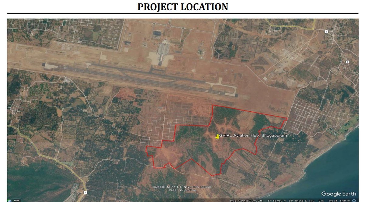 AndhraNexus's tweet photo. 🚨 GMR Group has applied for ToR for a 500-acre Aerospace &amp; Defence Park as part of the Bhogapuram Aerocity project.

The park is planned for aerospace manufacturing, MRO, R&amp;D, training, logistics and allied aviation industries. #AndhraPradesh #Visakhapatnam https://t.co/oPFaLWJBQ9