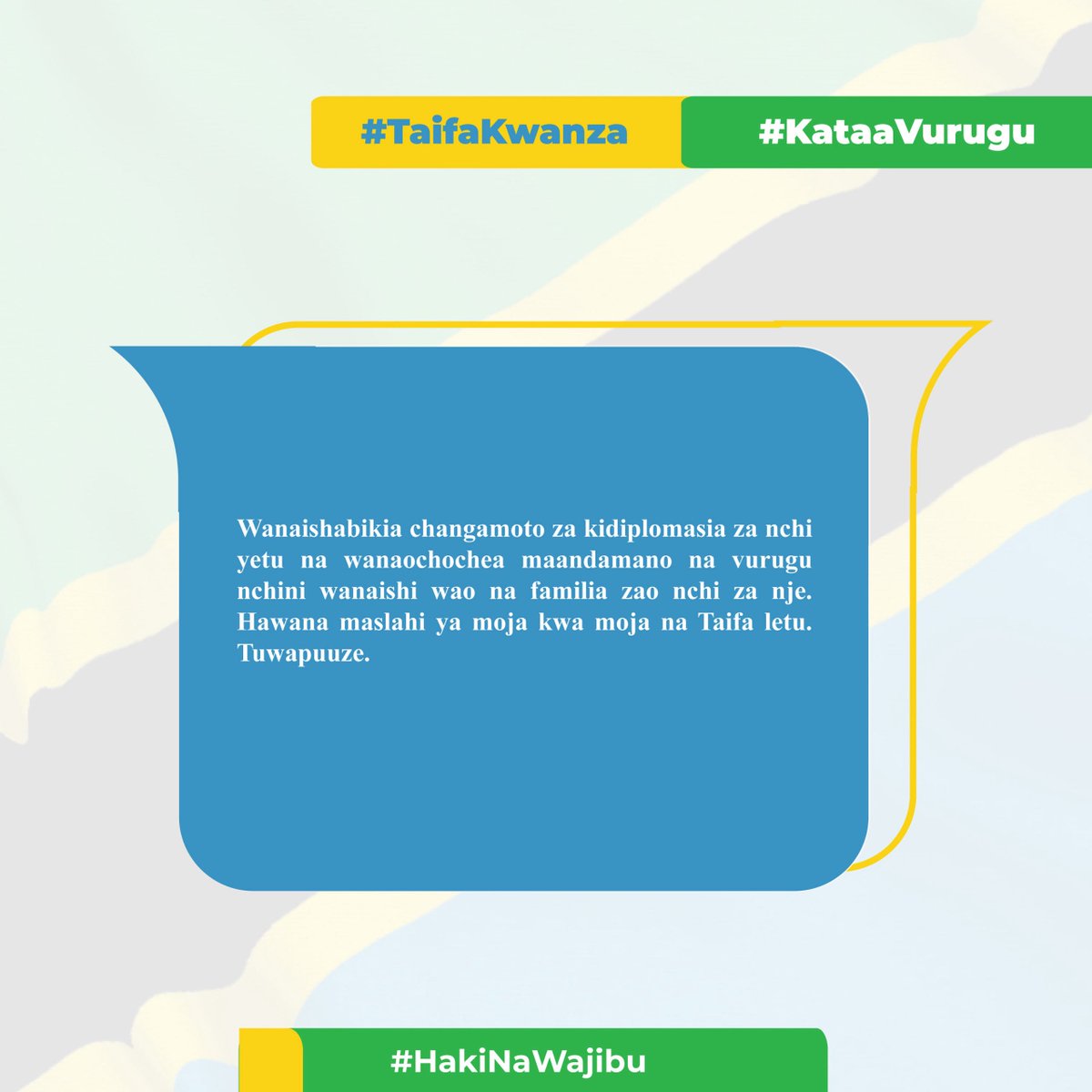 Grace_Mlowe's tweet photo. #TaifaKwanza #KataaVurugu

Wanaishabikia changamoto za kidiplomasia za nchi yetu na wanaochochea maandamano na vurugu nchini wanaishi wao na familia zao nchi za nje. Hawana maslahi ya moja kwa moja na Taifa letu. Tuwapuuze.

#HakiNaWajibu https://t.co/qm66SWiVll