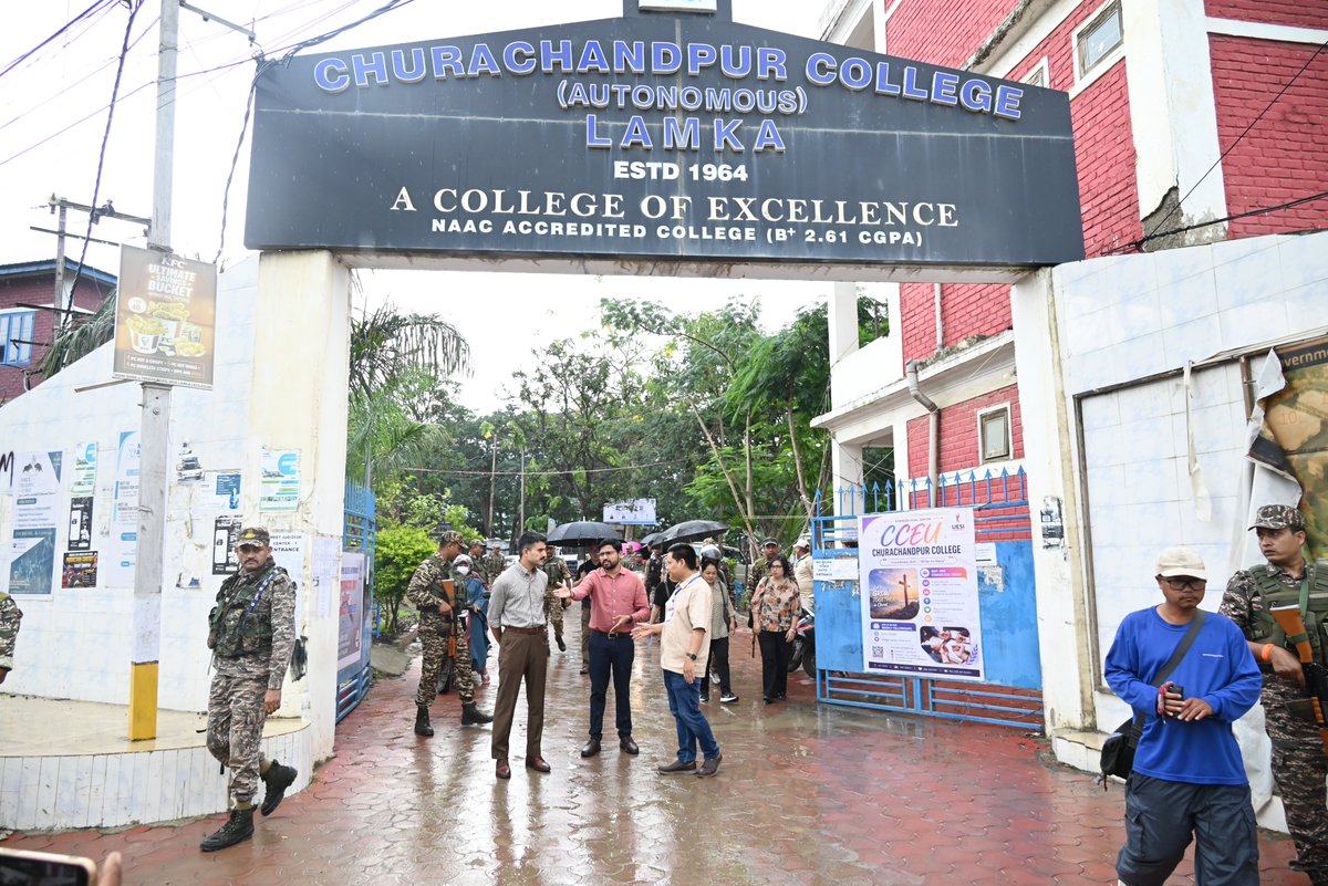 DC_Ccpur's tweet photo. Shri Krishna Kumar, IAS, DC Churachandpur, along with the SP and District Level Coordination Committee, inspected preparations at Churachandpur College for the upcoming NEET (UG) 2026 Re-Examination.

#NEETUG2026 #Churachandpur #NTA #Manipur https://t.co/PNRoBX7Cx9