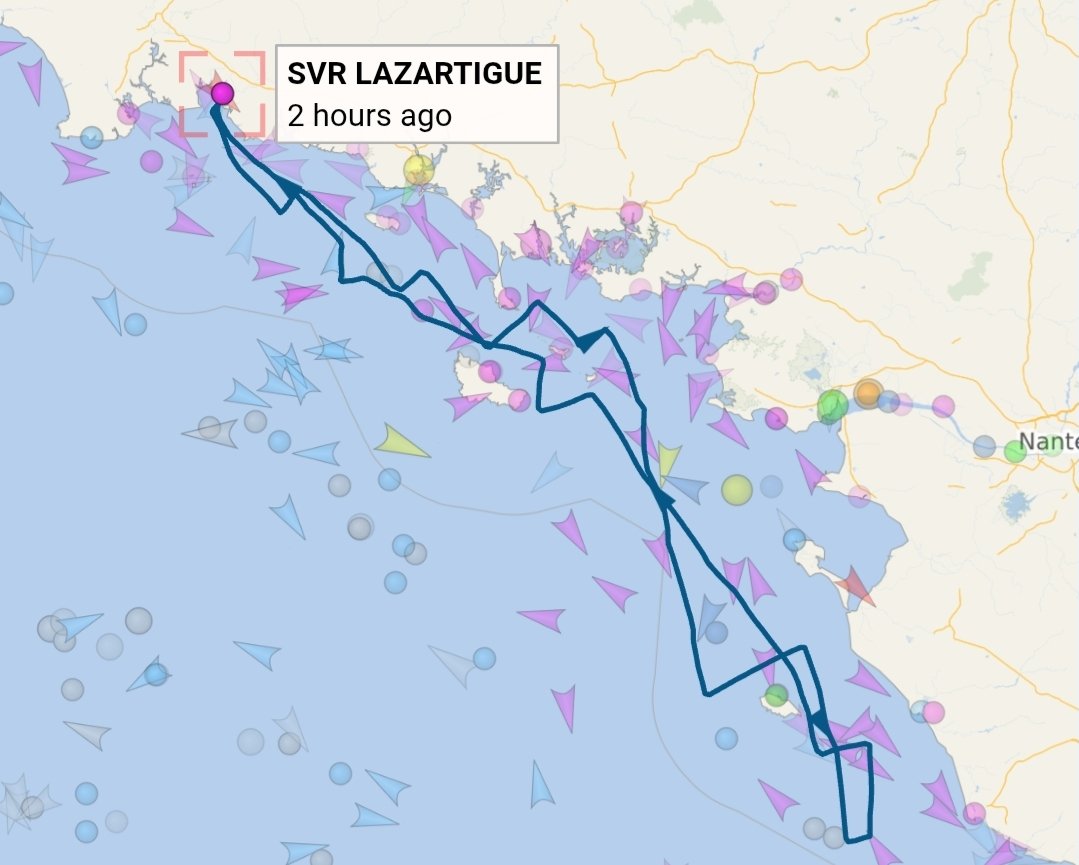 UltimBoat's tweet photo. #Ultime #Ultim #Entraînement
SVR Lazartigue de retour à Concarneau après un aller/retour jusqu'au large des Sables. https://t.co/HBObkkWAmS