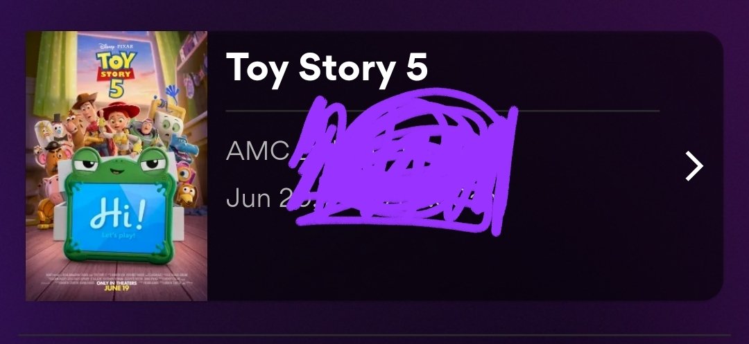 jacobrausch's tweet photo. Movie 30.of 2026. #ToyStory5 #atAMC #AMC #AMCTHEATRES #AMCALister https://t.co/ptjM8i5LxK