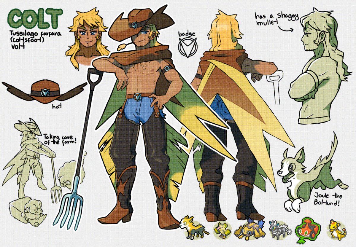 oktorisuyet's tweet photo. Pokémon OC Concept Art - Colt🌾 https://t.co/Wl3jHcPovA