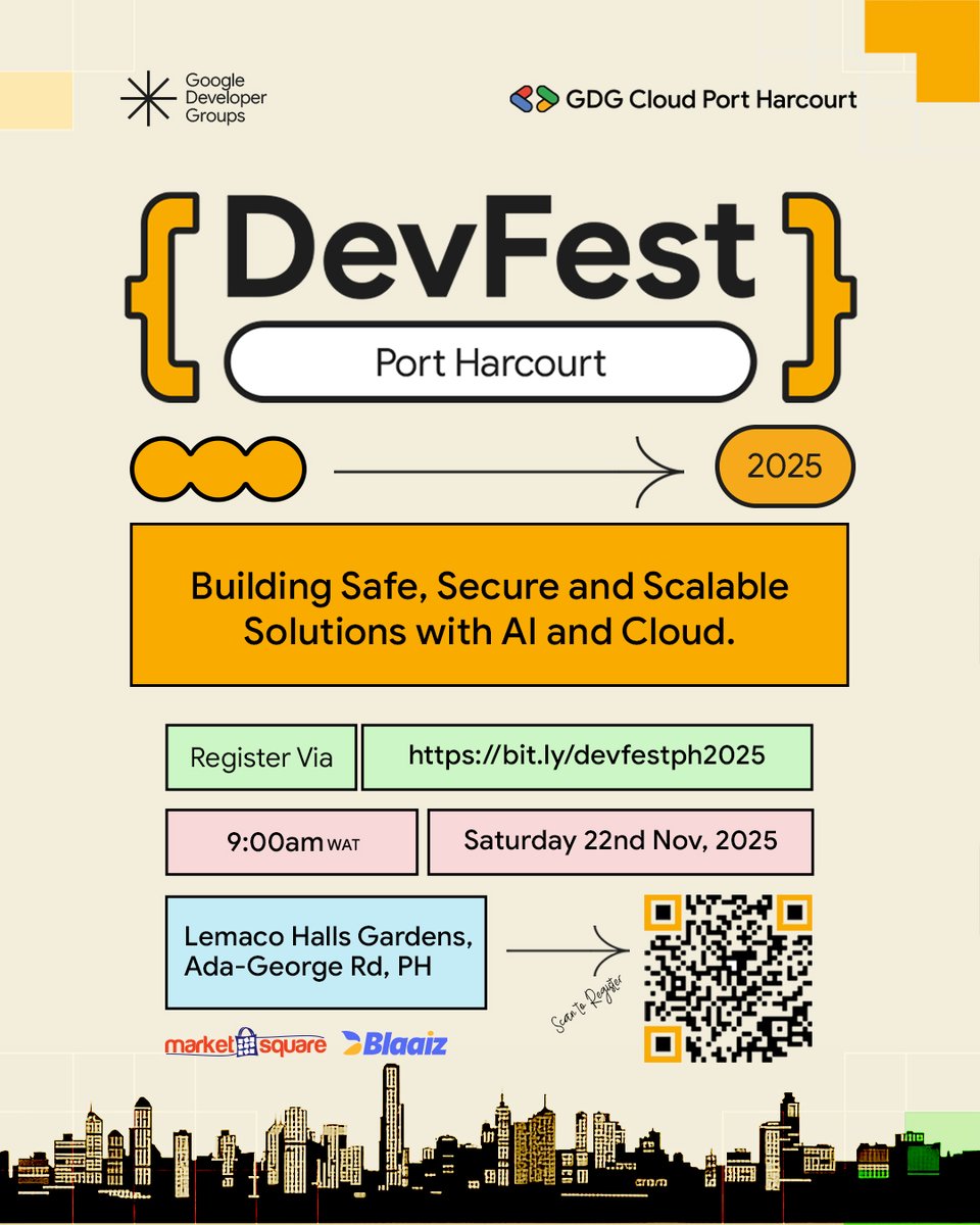 maebasmrt's tweet photo. Event branding for DevFest Port Harcourt 2025 https://t.co/GdhOrV3Via