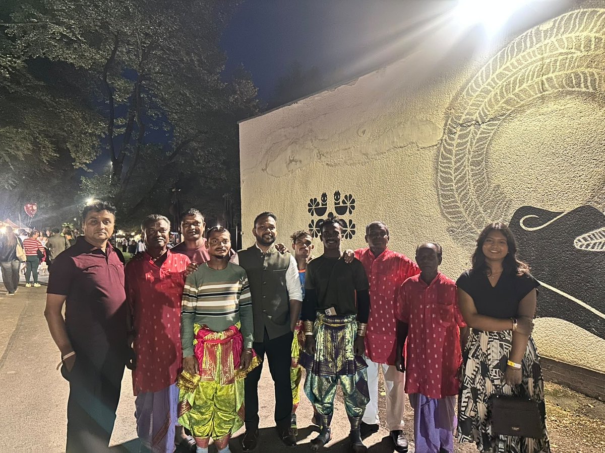 IndiaInSlovakia's tweet photo. Embassy in association with the Indian Council for Cultural Relations (ICCR) and Myjava Folklore Festival 2026 has invited an 08-member Adibashi Chhau Group from Purulia, West Bengal led by Kartik Singh Mura in Slovakia from 17–22 June 2026. 

The troupe enthralled audiences with spectacular performances on diverse themes showcasing the richness of India's vibrant folk and tribal heritage while strengthening cultural ties between India and Slovakia. 🇮🇳🇸🇰
@MEAIndia @iccr_hq