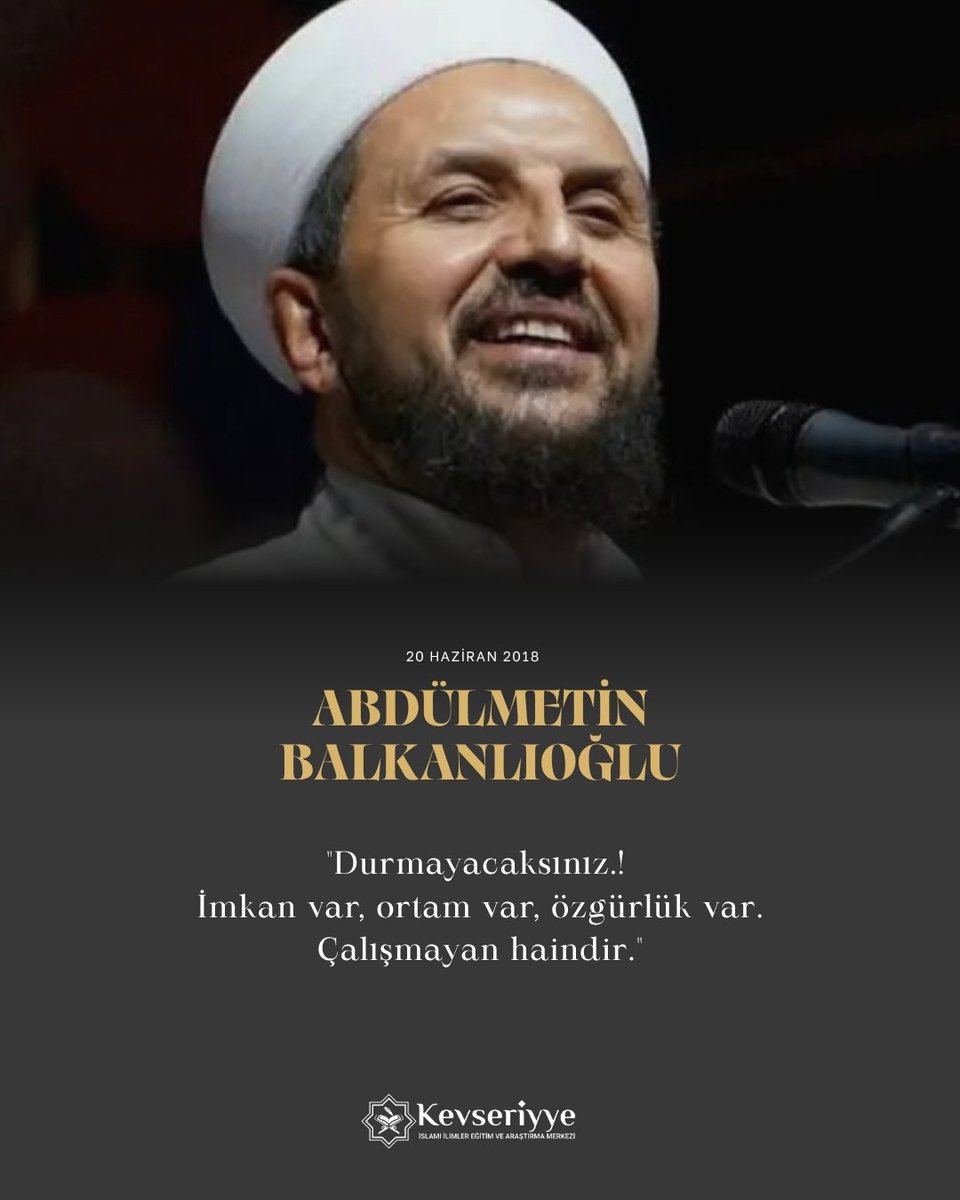 kevseriyye's tweet photo. İrşad ve hizmet hayatıyla gönüllerde iz bırakan Abdülmetin Balkanlıoğlu'nu (rahmetullahi aleyh) vefat yıldönümünde rahmet ve hürmetle anıyoruz. https://t.co/b09l6nFkgf