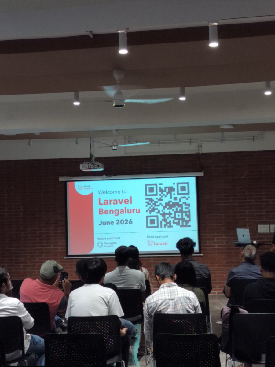devzoy's tweet photo. At laravel event Bangalore 
#100daysofcode @_BuildInPublic_ 
@laravelphp @LaravelBLR https://t.co/b67je5ghag