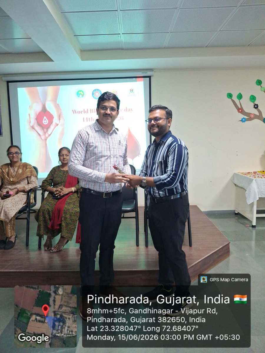 mriasofficial's tweet photo. World Blood Donor Day 2026 was celebrated at MRIAS by Rog Nidan evam Vikriti Vigyan Dept. &amp; NSS. Dhanwantari Pooja, a lecture by Dr. Seema Dhabaliya, skit and elocution inspired awareness on blood donation and social responsibility. #Blooddonation #mrias #ncism https://t.co/hNXPELi8Yf