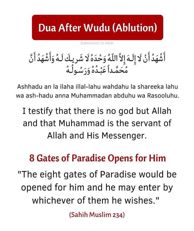 Mahdii_365's tweet photo. Dua after Wudu (Ablution) https://t.co/b6M7e9HHm1