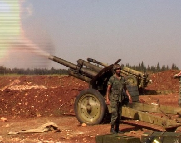 DoungaJohn's tweet photo. Pictures showing soviet made 122 mm M-30 howitzers of the Syrian Arab Army. https://t.co/857P3FBJE1