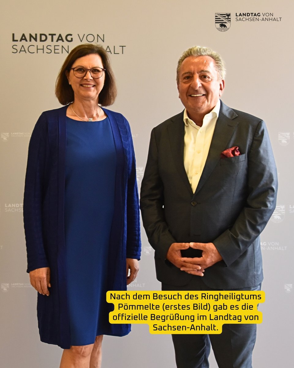 Landtag_LSA's tweet photo. Landtags-@PraesidentLT_ST Dr. Gunnar Schellenberger hat seine bayerische Amtskollegin @IlseAigner zu deren Antrittsbesuch im Landtag willkommen geheißen. Nach einem Ausflug zum Ringheiligtum Pömmelte fand die offizielle Begrüßung im Magdeburger Landtag statt. #ltlsa https://t.co/e6nXwPlVRP